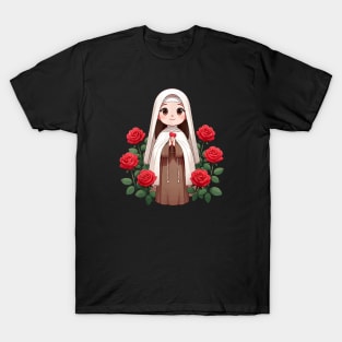 St Therese of Lisieux Little Flower Rose Catholic Saint T-Shirt